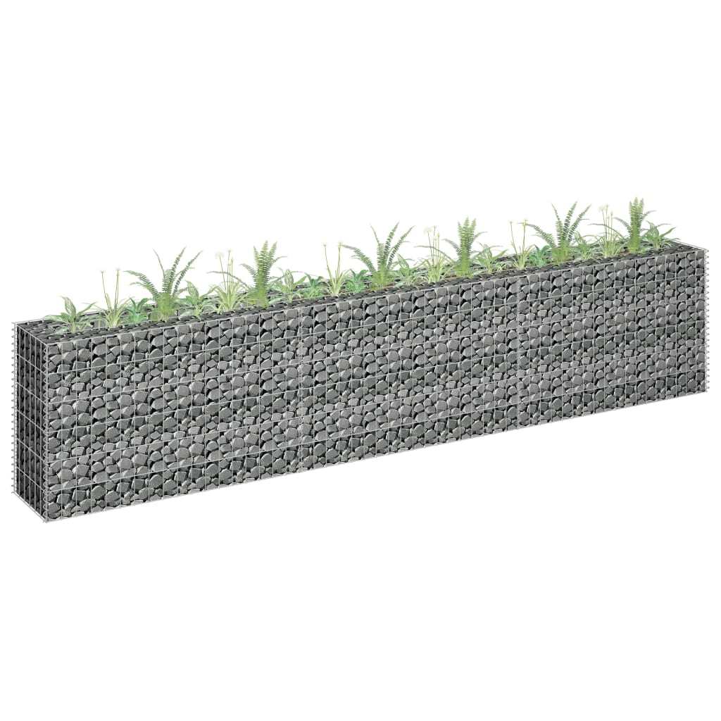 vidaXL Gabion Raised Bed Galvanized Steel 106.3"x11.8"x23.6"