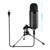 USB Recording Microphone for Computer Podcast: PC Mic Studio Cardioid Kit with Tripod Stand, Great for Gaming, Podcasting, Streaming, YouTube, Voice Over, Skype