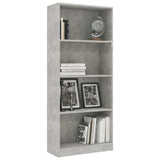 4-Tier Book Cabinet Concrete Gray 23.6"x9.4"x55.9" Chipboard