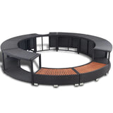 Spa Surround Poly Rattan Black