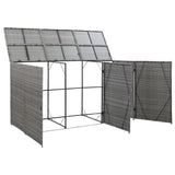 Triple Wheelie Bin Shed Anthracite 90.2"x30.7"x47.2" Poly Rattan