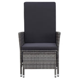 3 Piece Garden Lounge Set with Cushions Poly Rattan Gray