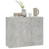 Sideboard Concrete Gray 34.6"x11.8"x27.6" Chipboard