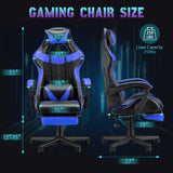 Gaming Chair with Footrest; Massage High Back Office Chair with Headrest and Lumbar Support; Ergonomic Swivel Game Chair for Adult Kids