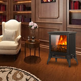 ZOKOP 14inch 1400w Freestanding Fireplace, Fake Wood, Single Color