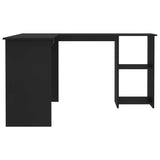 L-Shaped Corner Desk Black 47.2"x55.1"x29.5" Chipboard