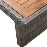 Garden Table 94.5"x35.4"x29.1" Poly Rattan and Solid Acacia Wood