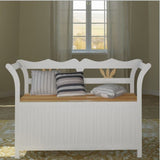 Storage Bench 49.6"x16.5"x29.5" Wood White