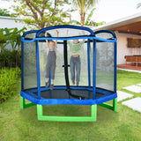 7ft Blue Guard Bar Blue Cover Green Feet Plastic Feet Mini Hexagonal Outer Net Trampoline RT