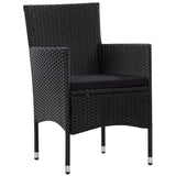 4 Piece Garden Lounge Set with Cushions Poly Rattan Black