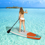 Inflatable Stand Up Paddle Board W SUP Accessories & Backpack Leash Double Action Hand Pump Repair Kit for Youth & Adult