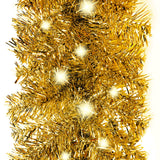 Christmas Garland with LED Lights 787.4" Gold