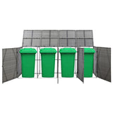 Quadruple Wheelie Bin Shed Anthracite 120.1"x30.7"x47.2" Poly Rattan