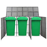 Triple Wheelie Bin Shed Anthracite 90.2"x30.7"x47.2" Poly Rattan