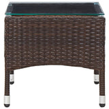 Coffee Table Brown 23.6"x15.7"x14.2" Poly Rattan