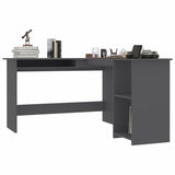 L-Shaped Corner Desk Gray 47.2"x55.1"x29.5" Chipboard