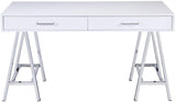 Coleen Desk in White High Gloss & Chrome