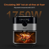 Air Fryer, Family Electric Oilless Hot Air Fryer Oven, Oilless Stainless Steel Oven with Non-Stick Basket and Rack, Touch Screen