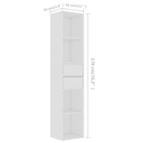 Book Cabinet White 14.2"x11.8"x67.3" Chipboard