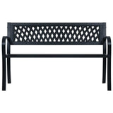 Garden Bench 49.2" Black Steel