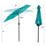 7.5ft Outdoor Patio Umbrella for Inground Pool Balcony Backyard Blue