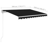 Automatic Retractable Awning 118.1"x98.4" Anthracite