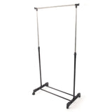 Portable Rolling Heavy Duty Stand Clothes Rack Single Hanging Garment Bar Hanger