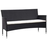 5 Piece Garden Lounge Set With Cushions Poly Rattan Black