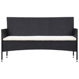 5 Piece Garden Lounge Set With Cushions Poly Rattan Black