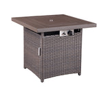 28' Outdoor Wicker Patio Propane Gas Fire Pit Table