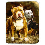 Fleece Throw Blanket Pitbull - Lightweight Faux Fur Fleece Blanket Large