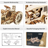 Robotime ROKR DIY 3D Wooden Puzzle Mechanical Gear Drive Tractor