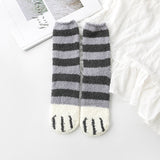 Free shipping Women Girls Winter Cat Claws Cute Thick Warm Sleep Floor Socks