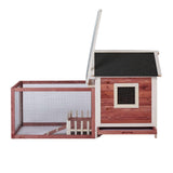 Wooden Rabbit Chicken Bunny Hutch Cage White Picket Fence