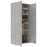 Shoe Cabinet Concrete Gray 31.5"x15.4"x70.1" Chipboard