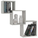 Cube Wall Shelves Concrete Gray 33.3"x5.9"x10.6" Chipboard