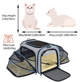 Cat Carrier TSA Airline Approved with Ventilation for Small Medium Cats Dogs Puppies with Big Space 5 Mesh Windows 4 Open Doors