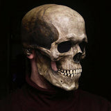 Halloween Mask Scary Full Head Skull Masks with Moving Jaw Realistic Latex Skeleton Props Cosplay Party Costume