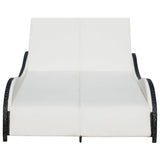 Double Sun Lounger with Cushion Poly Rattan Black