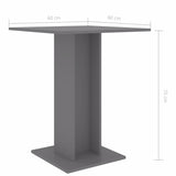 Bistro Table Gray 23.6"x23.6"x29.5" Chipboard