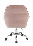 Eimer Office Chair in Peach Velvet & Chrome  YJ