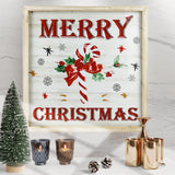 Christmas Distressed Frame Red Truck Wall Art Sign Wall Hanging Picture Christmas Gift Simple and Elegan