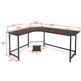 Shaped Desk Corner Computer Desk Pc Laptop Gaming Table Workstation Black