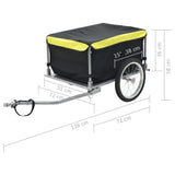 Bike Cargo Trailer Black and Yellow 65 kg Ideal for local commuting or long-distance travel