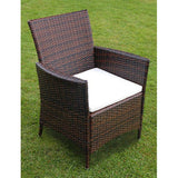 9 Piece Outdoor Dining Set with Cushions Poly Rattan Brown