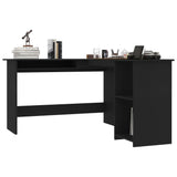 L-Shaped Corner Desk Black 47.2"x55.1"x29.5" Chipboard