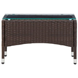 Coffee Table Brown 23.6"x15.7"x14.2" Poly Rattan