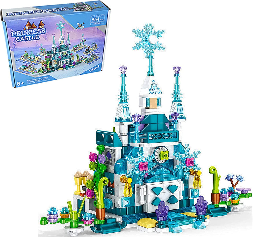 Girls Building Blocks Toy Set, 554 Pcs Bricks Princess Castle Toys, Preschool Educational Toys for Ages 6 to 12 Kids, STEM Construction Kits for Boys Girls Birthday Easter Gift