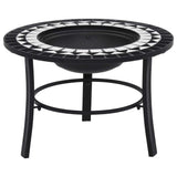 Mosaic Fire Pit Black and White 26.8" Ceramic