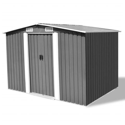 Garden Storage Shed Gray Metal 101.2"x80.7"x70.1"